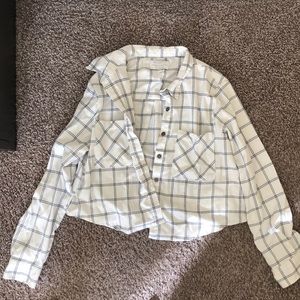 Kendall and Kylie cropped plaid top